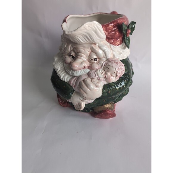 Fitz Floyd Santa Elf Pitcher 1989 1.75 qt Large Vintage Jug Christmas - Picture 8 of 9